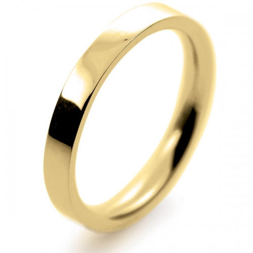 Flat Court Medium - 2.5mm (FCSM2.5Y-Y) Yellow Gold Wedding Ring
